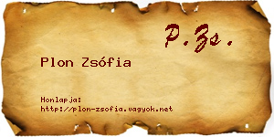 Plon Zsófia névjegykártya